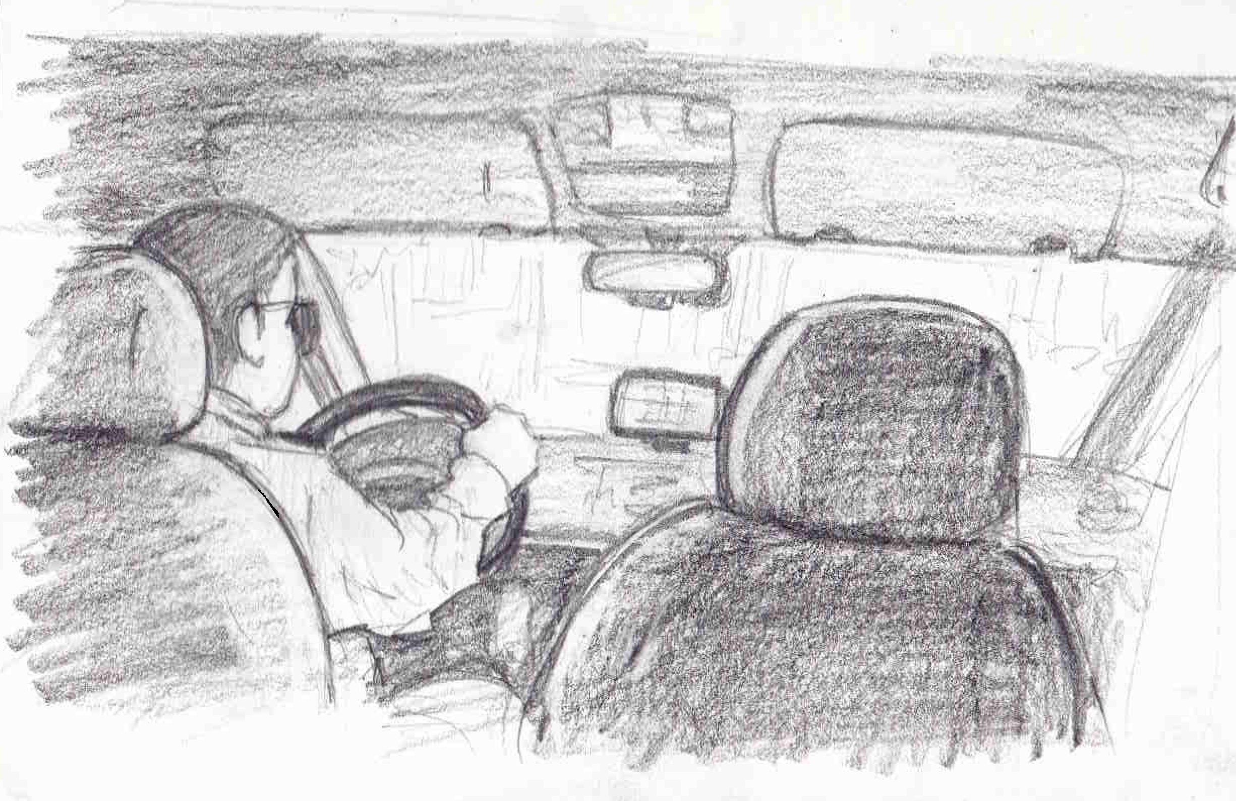 Cab Driver Beautiful Image Drawing