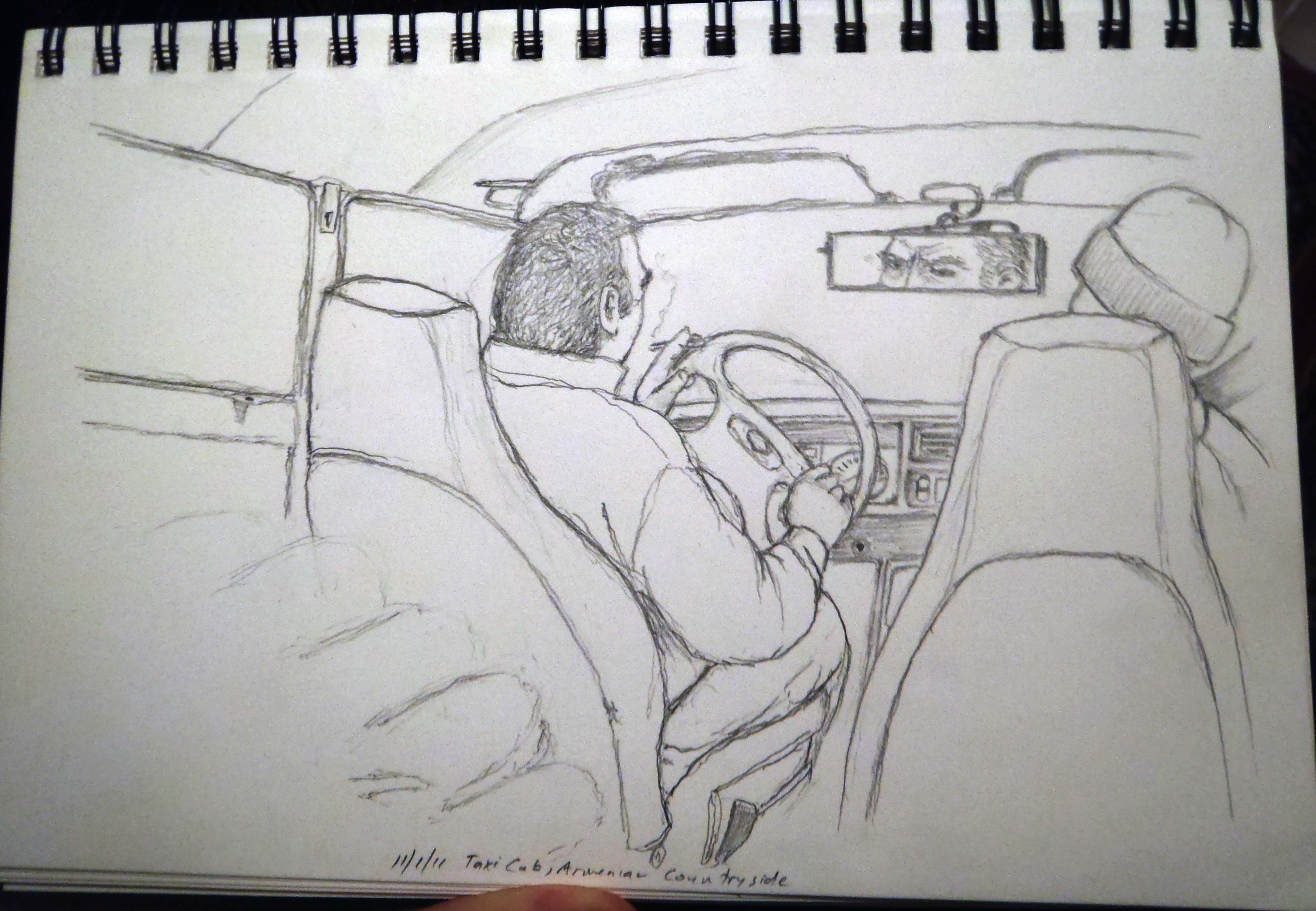 Cab Driver Picture Drawing