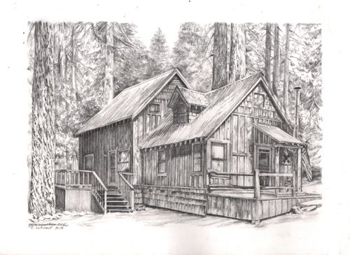 Cabin Beautiful Image Drawing