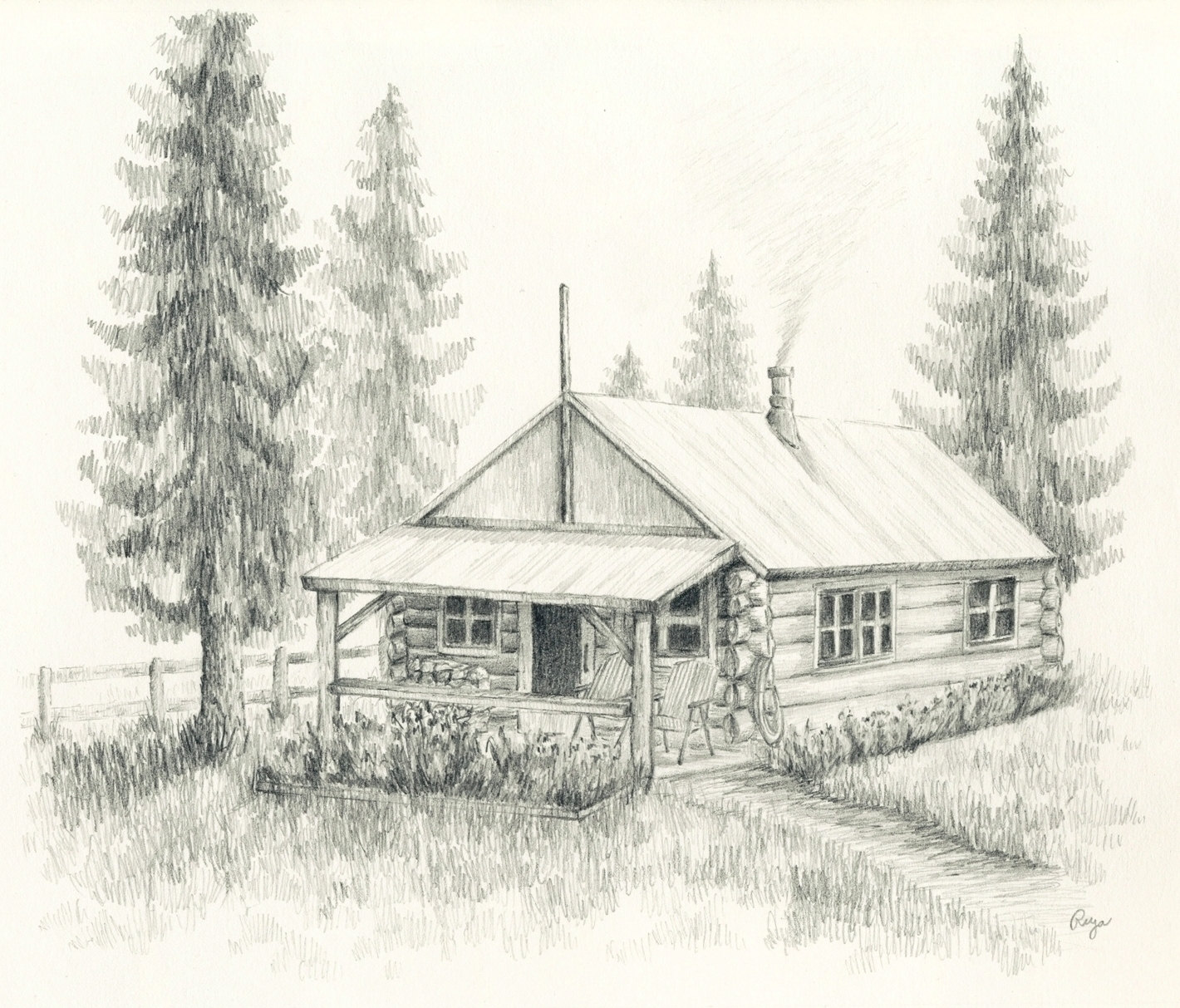 Cabin Image Drawing