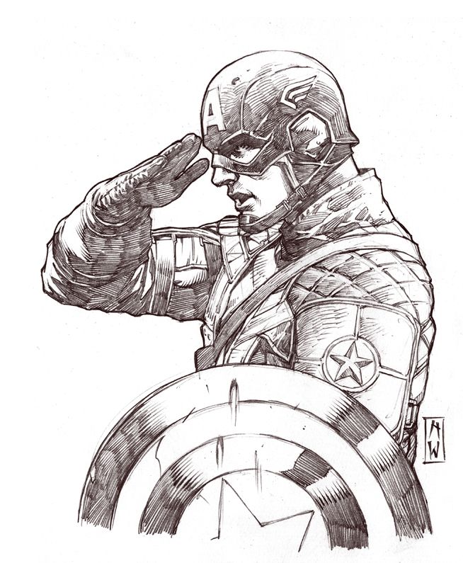 Captain America Amazing Drawing