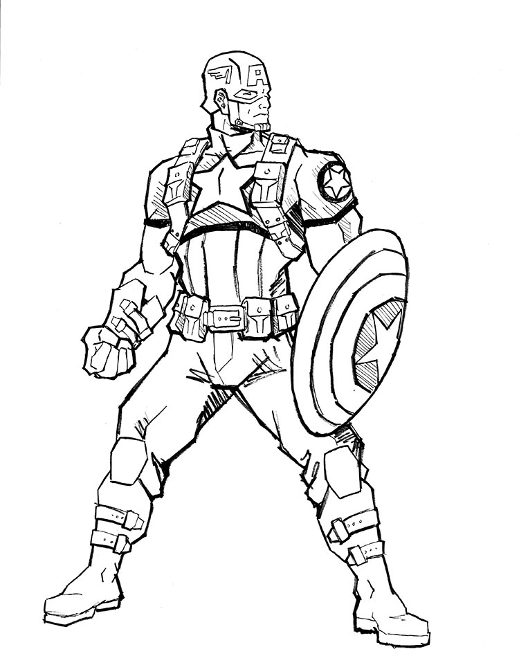 Captain America Image Drawing