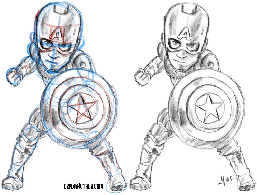 Captain America Realistic Drawing