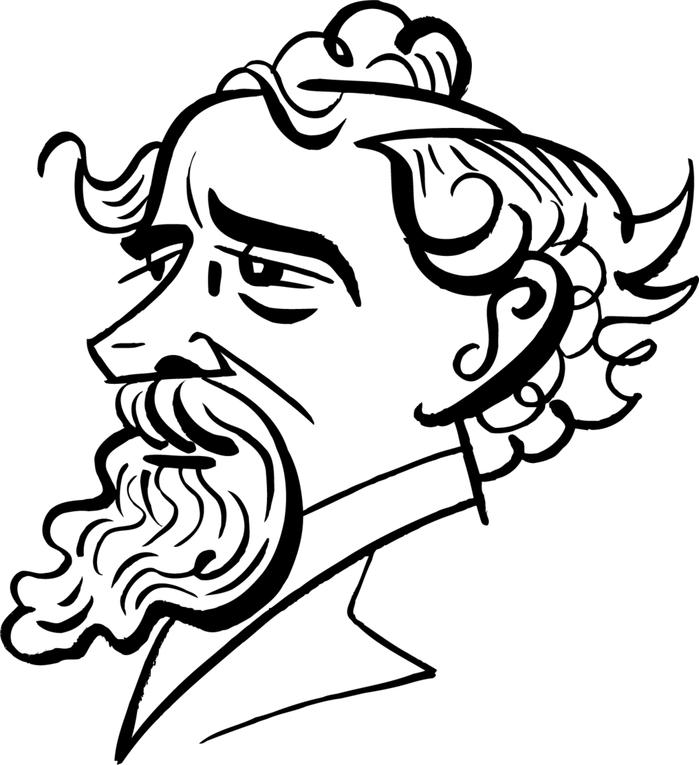Charles Dickens Realistic Drawing