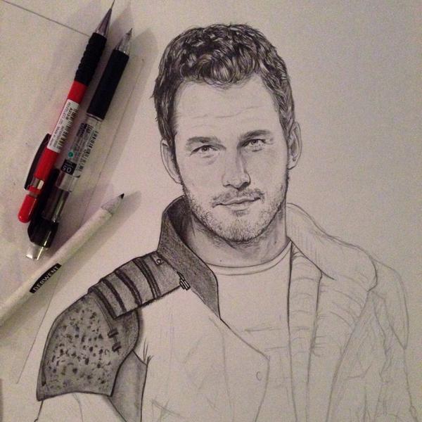 Chris Pratt, Me, Graphite pencils, 2017 : r/drawing