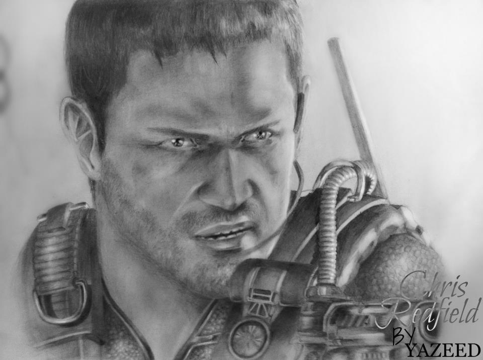 Chris Redfield Drawing Art