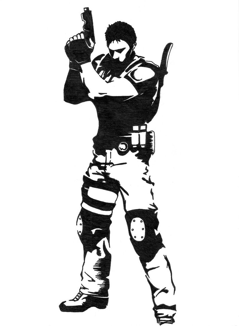 Chris Redfield High-Quality Drawing