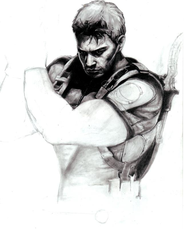 Chris Redfield Photo Drawing