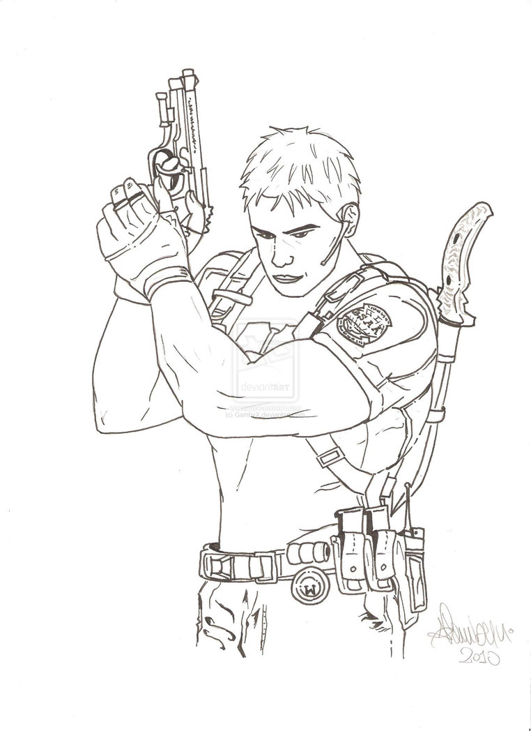 Chris Redfield Picture Drawing