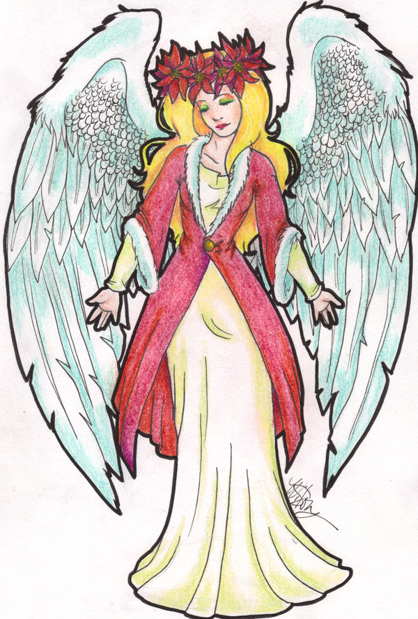 Christmas Angel Beautiful Image Drawing