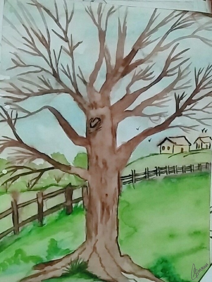 Colorful Nature Tree Drawing
