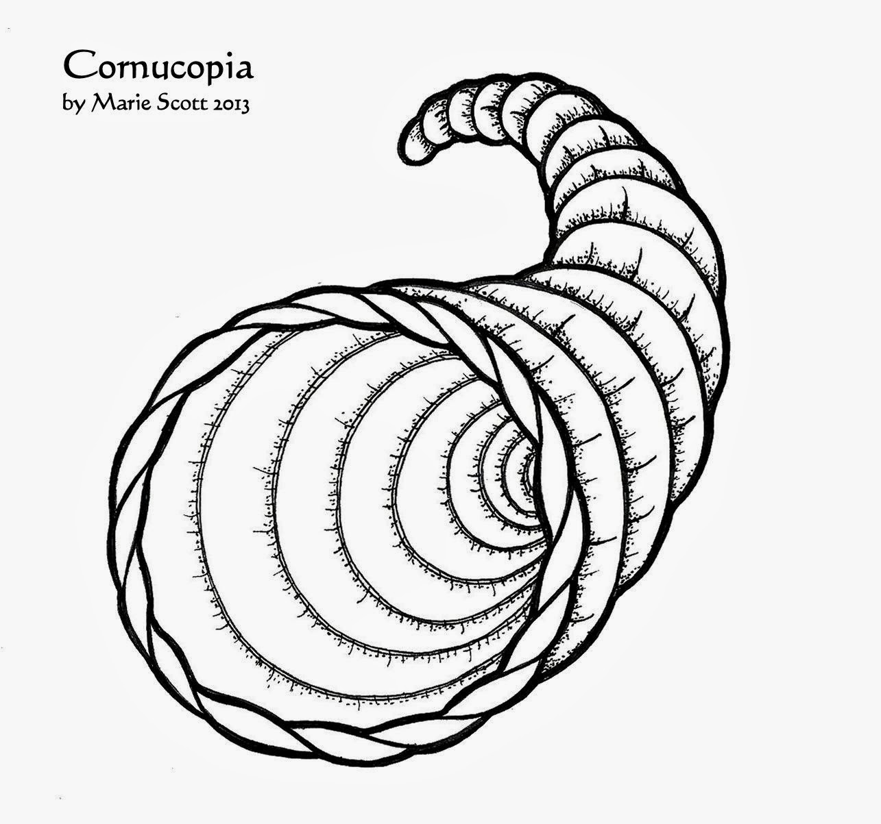 Cornucopia Realistic Drawing