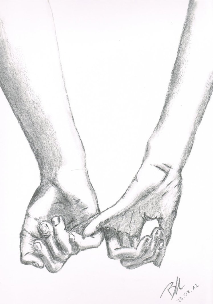 Couple Holding Hands Beautiful Image Drawing