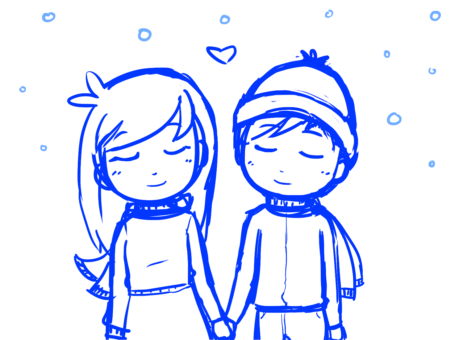 Couple Holding Hands Drawing