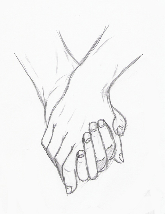 Couple Holding Hands High-Quality Drawing