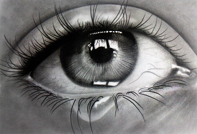 Step By Step Drawing Crying Eyes