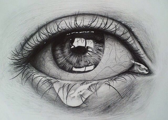 Crying Eyes Photo Drawing | Drawing Skill Unique Eye Drawings