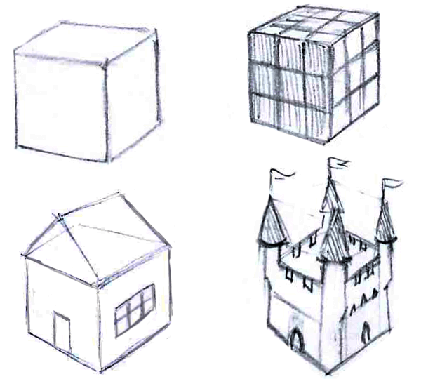 Cube Realistic Drawing