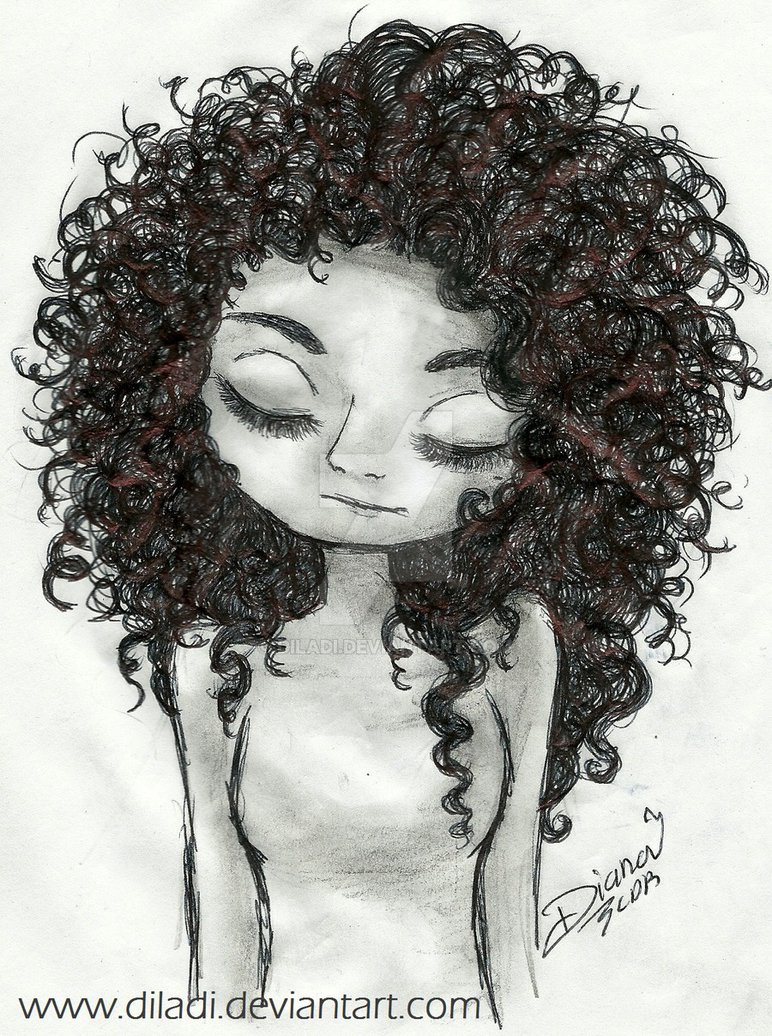 Curly Hair Image Drawing