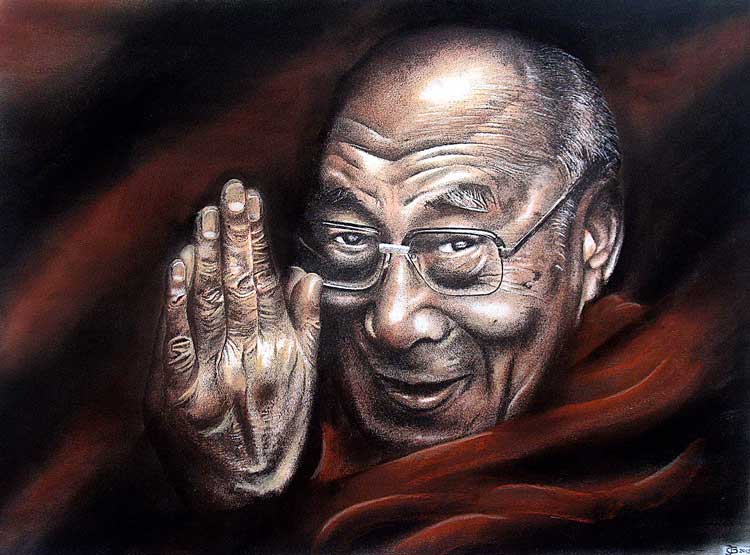 Dalai Lama Beautiful Image Drawing