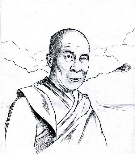 Dalai Lama Image Drawing