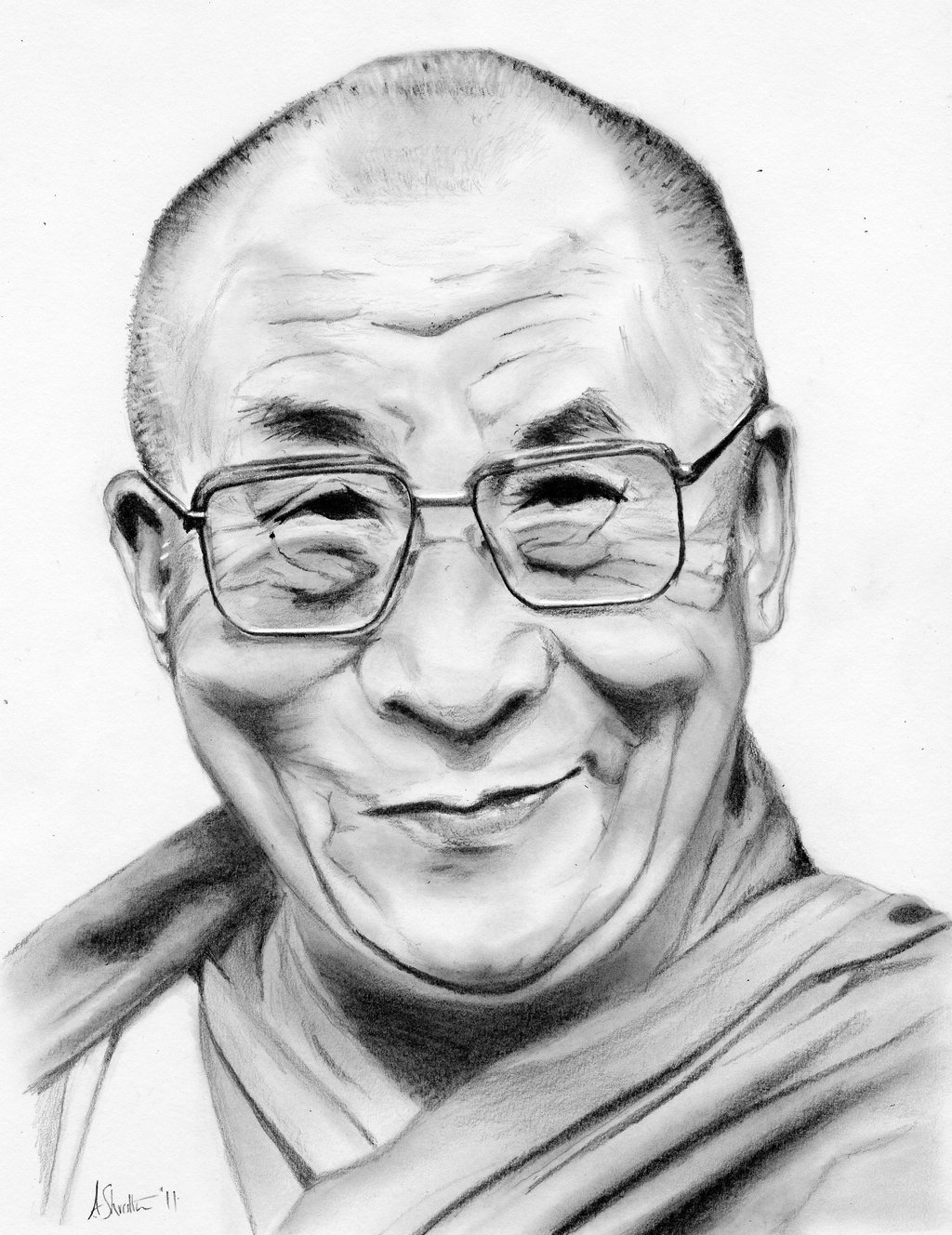 Dalai Lama Photo Drawing