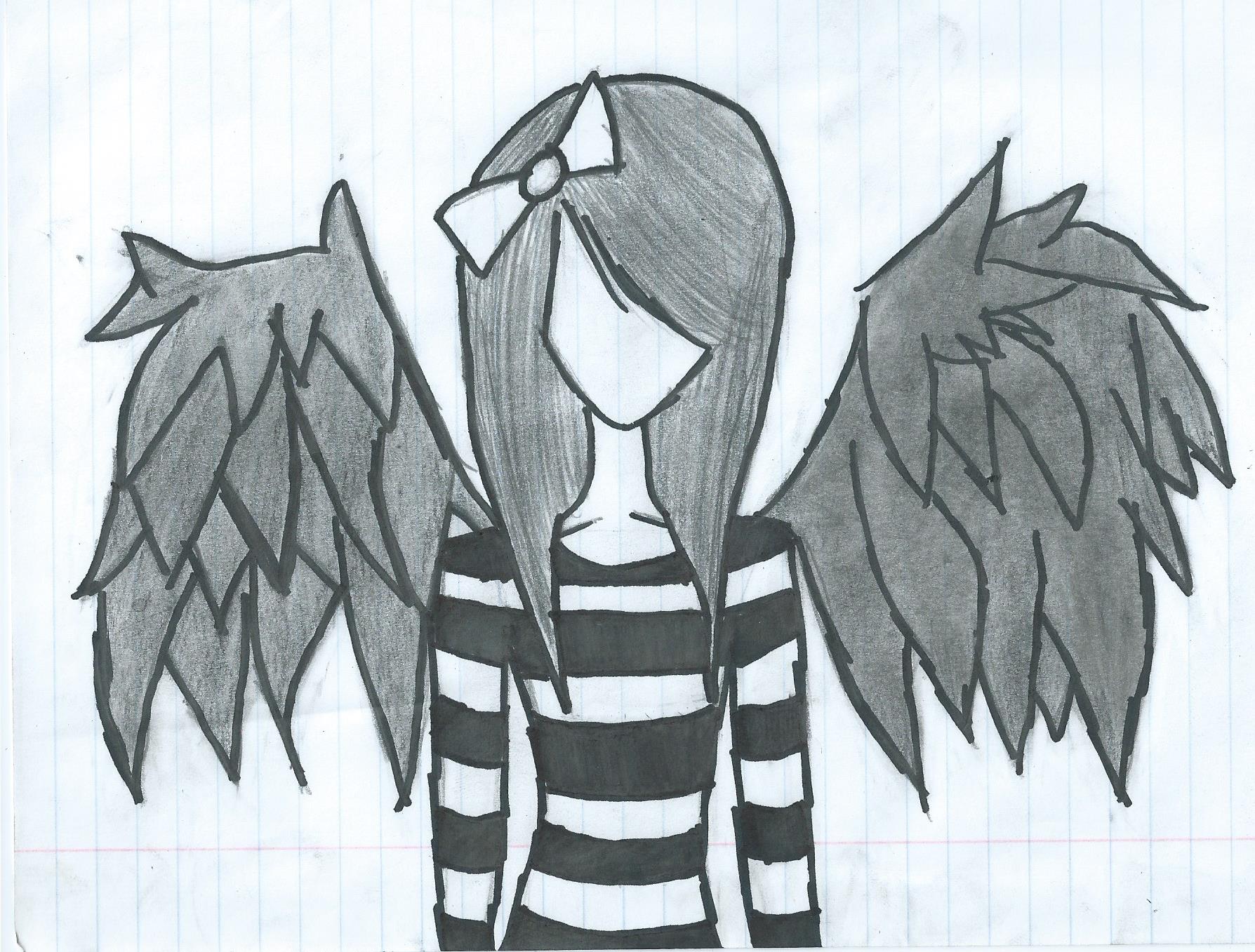 Dark Angel Beautiful Image Drawing