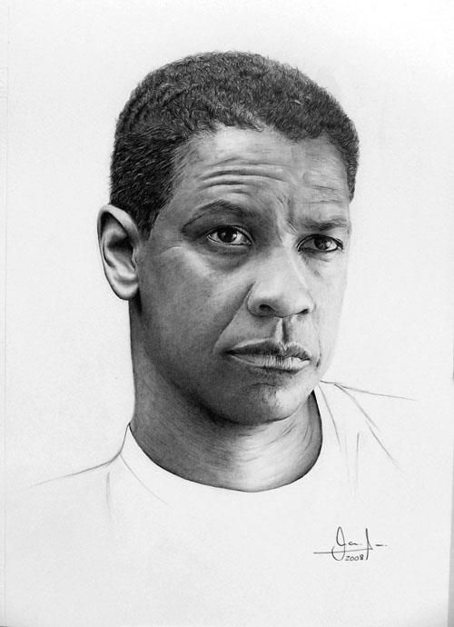 Denzel Washington Photo Drawing