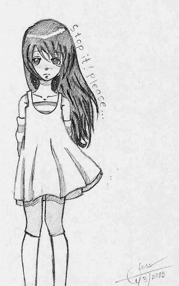 Depressed Girl Drawing Image