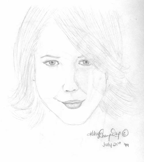 Drew Barrymore High-Quality Drawing