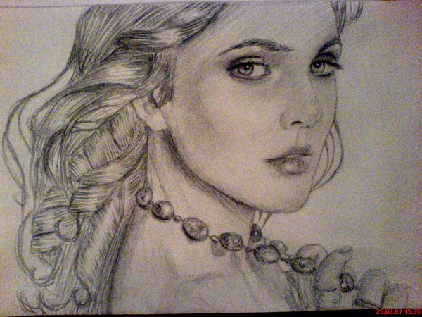 Drew Barrymore Photo Drawing