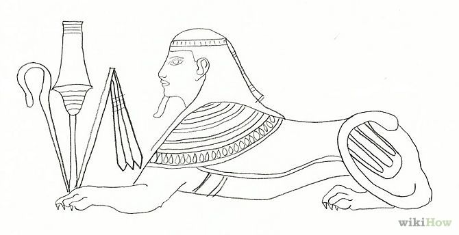 Egyptian Sphinx Drawing