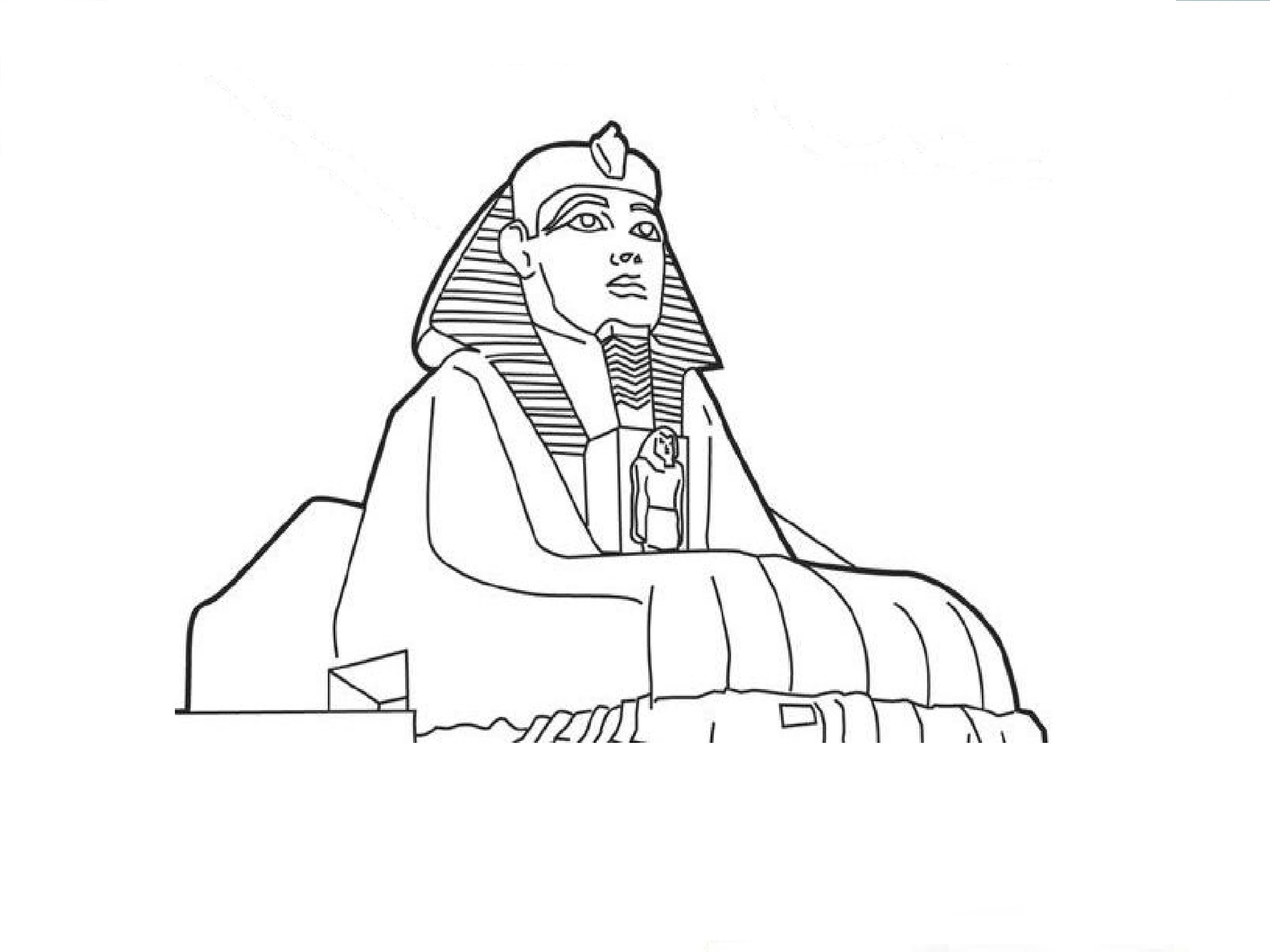 Egyptian Sphinx Realistic Drawing