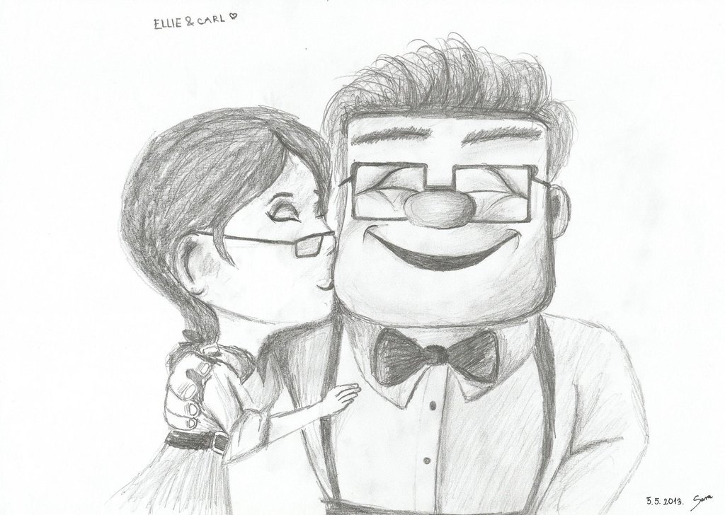 Ellie And Carl Beautiful Image Drawing