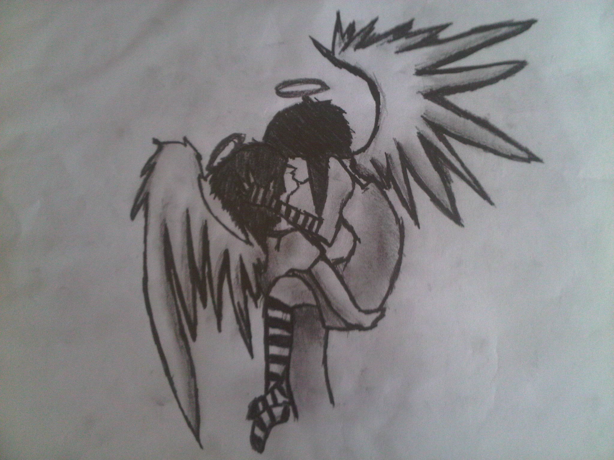 Emo Angel Beautiful Image Drawing