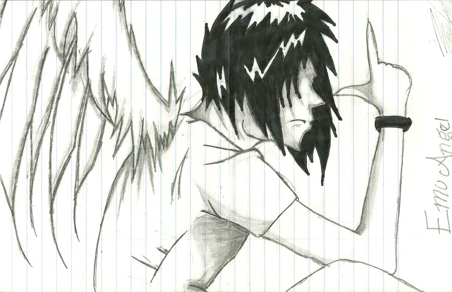 Emo Angel Image Drawing