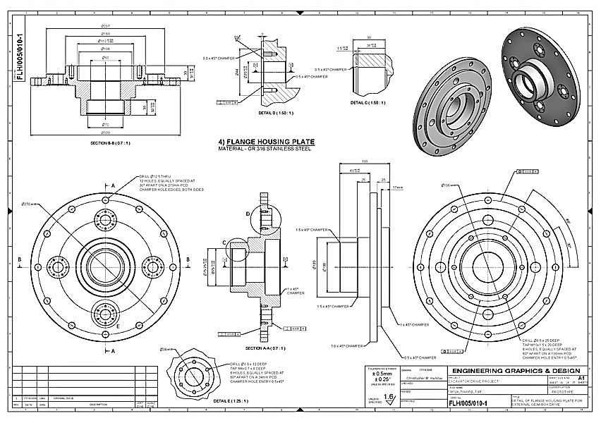 Engineering Bolt Drawing