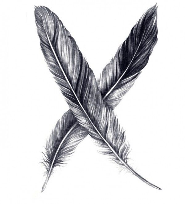 Feather Picture Drawing