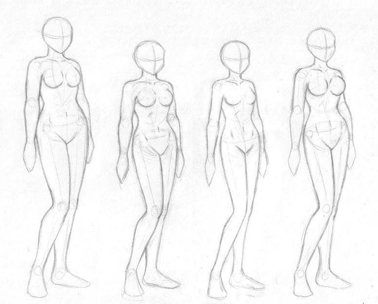 Female Body Realistic Drawing