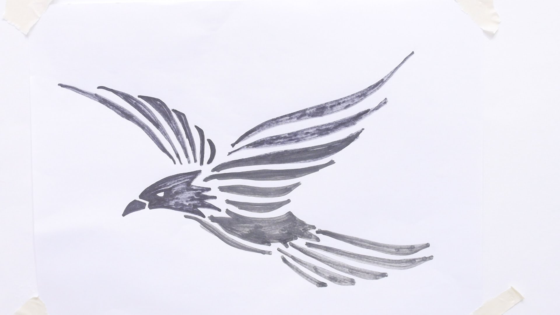 Flying Bird Amazing Drawing