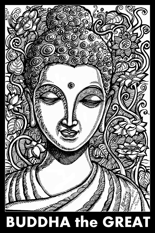 Gautama Buddha Image Drawing