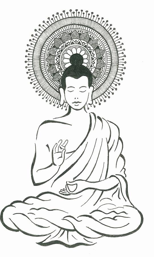 Gautama Buddha Realistic Drawing