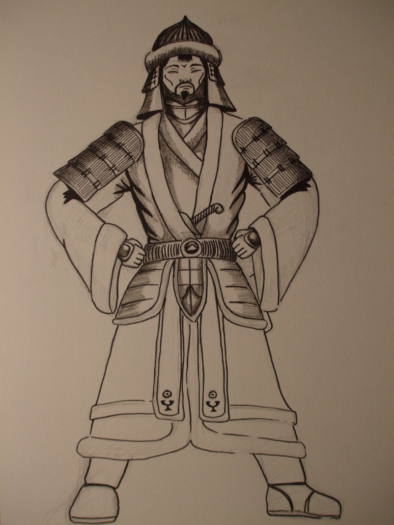 Genghis Khan Realistic Drawing