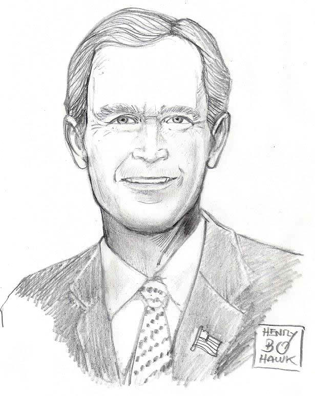 George W Bush Beautiful Image Drawing