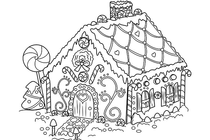Gingerbread House High-Quality Drawing