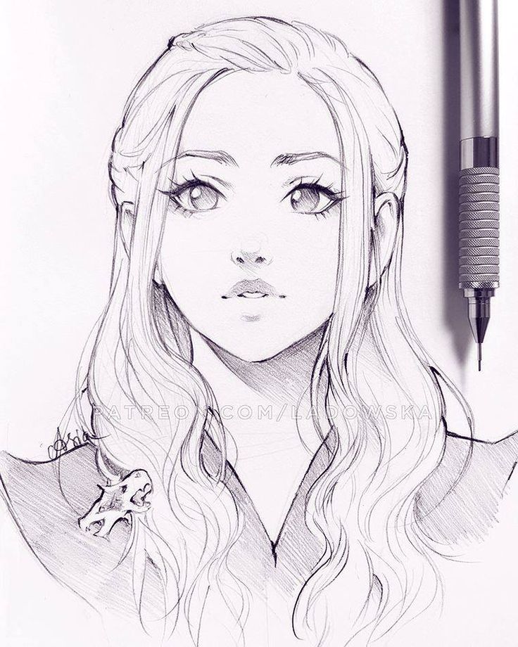Morden Art Pencil Realistic Girl Portrait, Size: A3