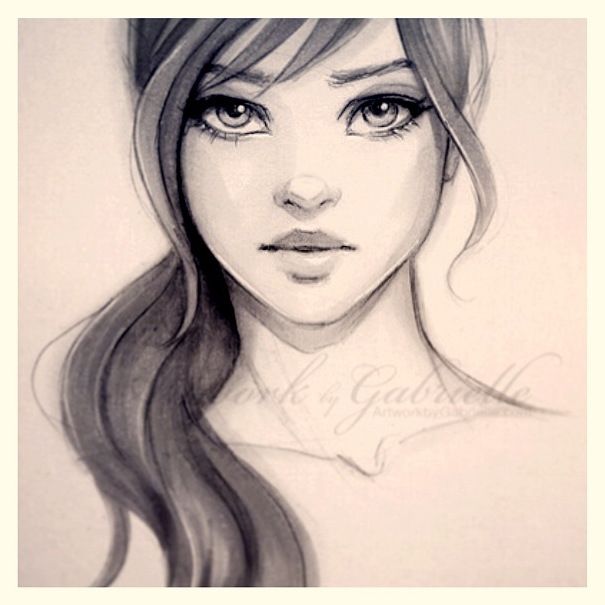 Girl Face Realistic Drawing
