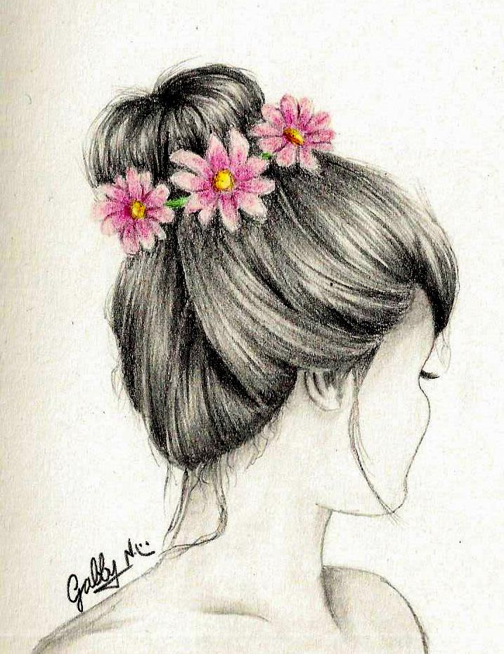 Girl With Flowers Art