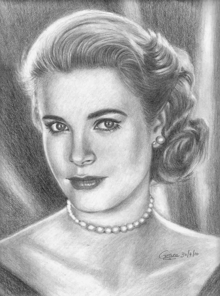 Grace Kelly Realistic Drawing