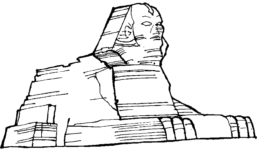 Great Sphinx of Giza Realistic Drawing